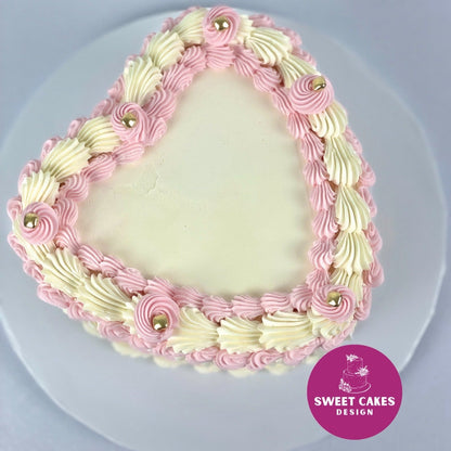 6" Vintage Heart Cake - Sweet Cakes Design